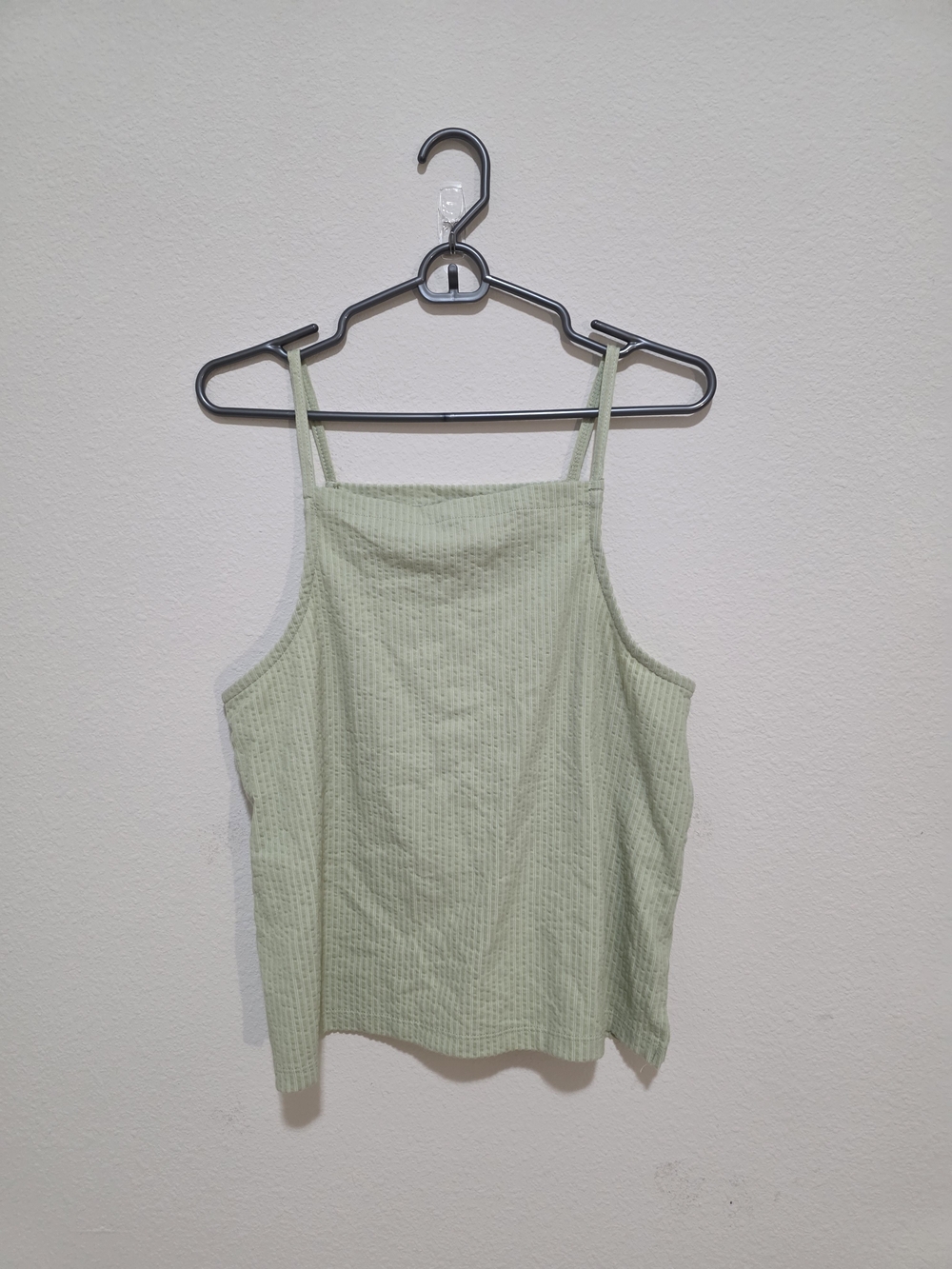Madewell Light Sage Green Ribbed Square-Cut Cami